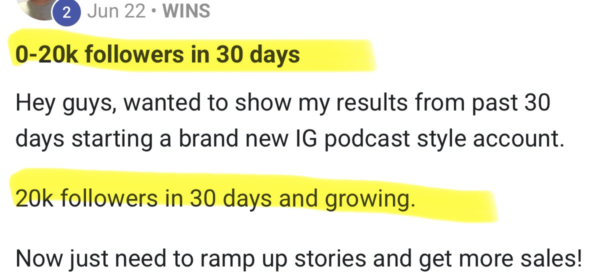 Community result